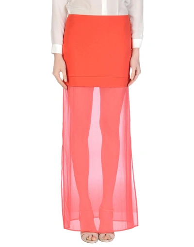 Shop Dkny Maxi Skirts In Red