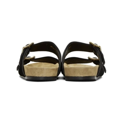 Shop Prada Black Velvet Slip-on Sandals