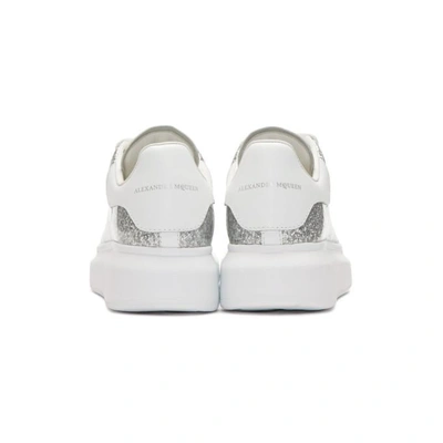Shop Alexander Mcqueen Silver And White Glitter Oversized Sneakers In 8113 Silver