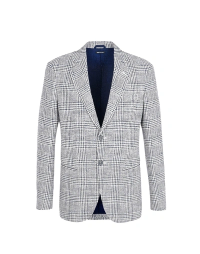Shop Giorgio Armani Man Suit Jacket Midnight Blue Size 46 Virgin Wool, Cotton, Acrylic, Polyamide