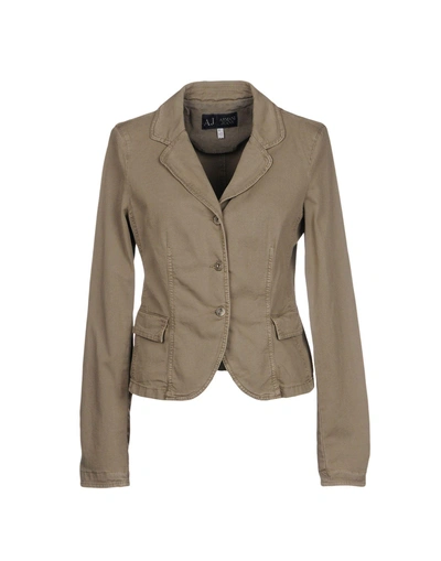 Shop Armani Jeans Suit Jackets In Military Green