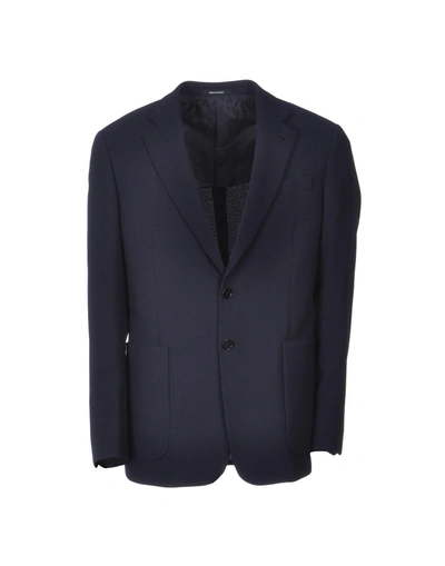 Shop Giorgio Armani Blazer In Dark Blue