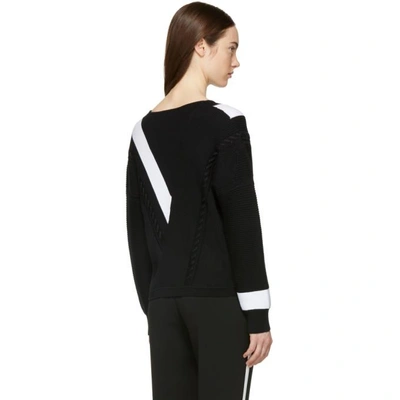 Shop Rag & Bone Rag And Bone Black And White Cricket V-neck Sweater In 001 Black