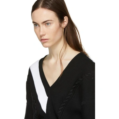 Shop Rag & Bone Rag And Bone Black And White Cricket V-neck Sweater In 001 Black