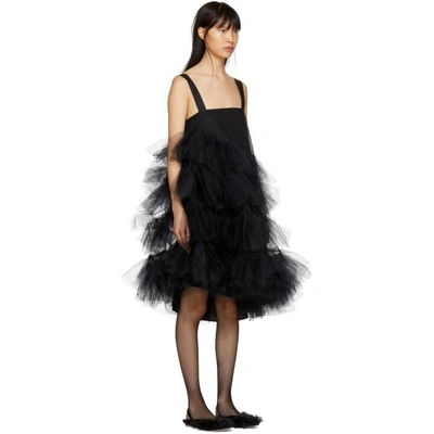 Shop Simone Rocha Black Tulle Multiple Ruffles Dress