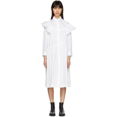 Shop Simone Rocha White Frill Shirt Dress