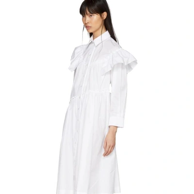 Shop Simone Rocha White Frill Shirt Dress