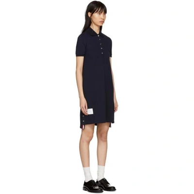 Shop Thom Browne Navy A-line Polo Dress In 415 Navy