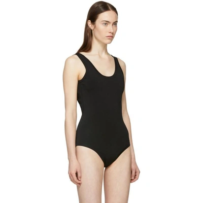 Shop Balmain Black Stretch Knit Bodysuit In C0100 Black