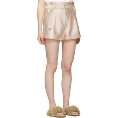 Shop 3.1 Phillip Lim / フィリップ リム 3.1 Phillip Lim Pink Satin Origami Shorts In Pe652 Pink