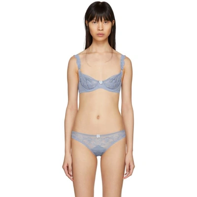 Shop Stella Mccartney Blue Ophelia Whistling Underwire Bra In Skue Sky