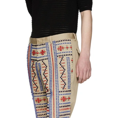 Shop Ports 1961 Beige Embroidered Trousers In 002.multi