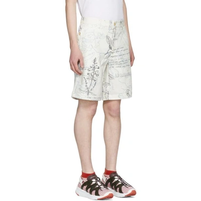 Shop Alexander Mcqueen White Denim Explorer Shorts In 0900 White