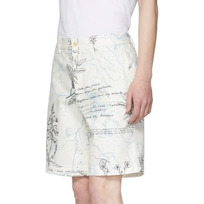 Shop Alexander Mcqueen White Denim Explorer Shorts In 0900 White