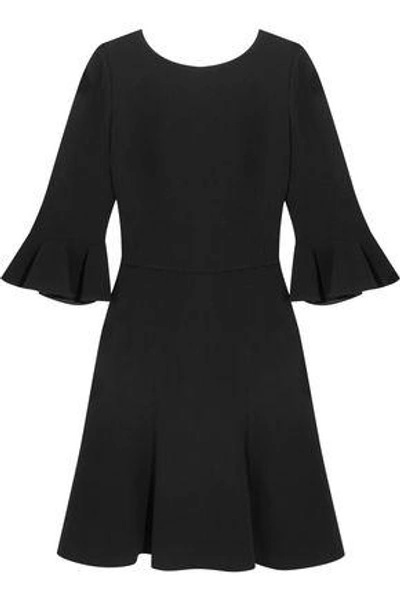 Shop Dolce & Gabbana Open-back Stretch-crepe Dress In Black