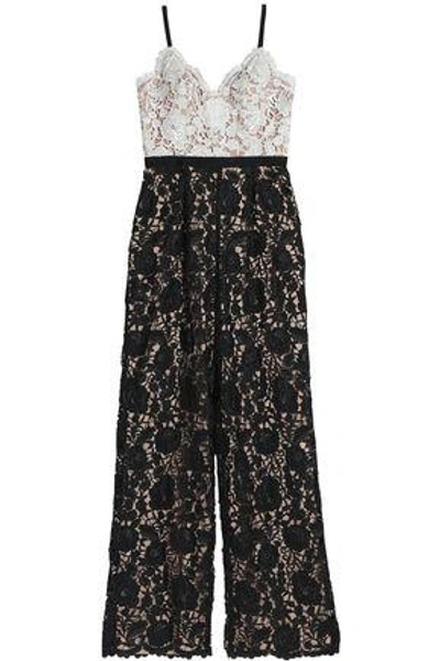 Shop Catherine Deane Hope Two-tone Guipure Lace Jumpsuit In Black