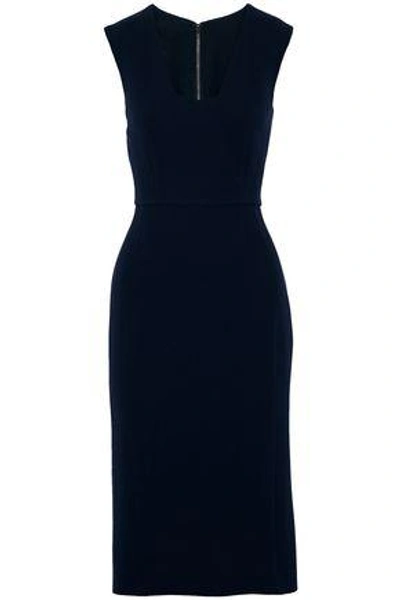 Shop Antonio Berardi Woman Wool-crepe Dress Midnight Blue