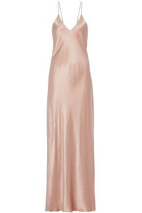 blush silk slip dress