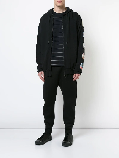 Shop Off-white Patch Zipped Hoodie