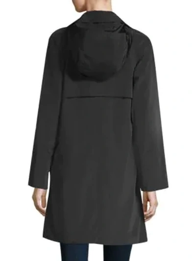 Shop Jane Post Mock Double Raincoat In Black