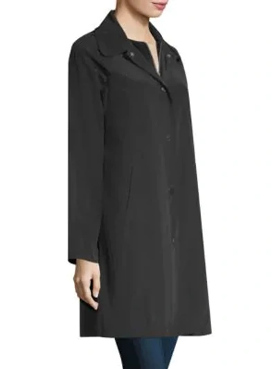 Shop Jane Post Mock Double Raincoat In Black