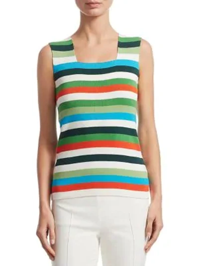 Shop Akris Punto Striped Shell Top In Multi