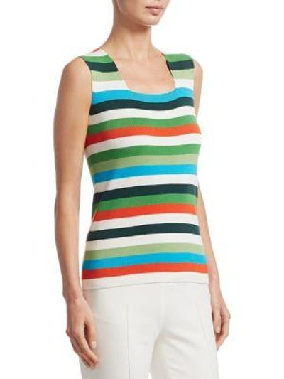 Shop Akris Punto Striped Shell Top In Multi