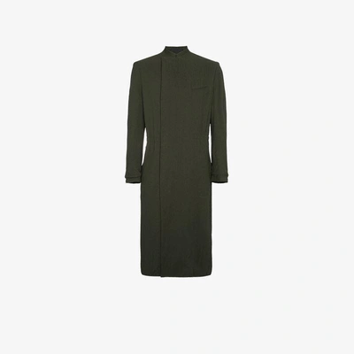 Shop Haider Ackermann Long Coat With Drawstring Waist In Green