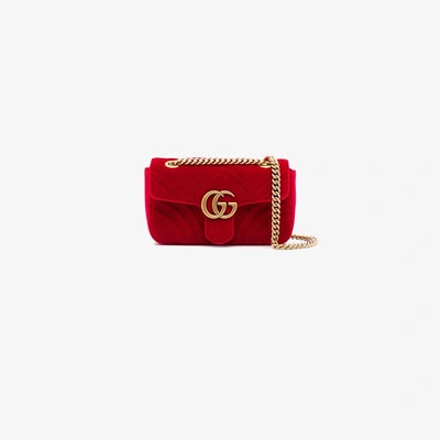 Shop Gucci Gg Marmont Mini-tasche In Red