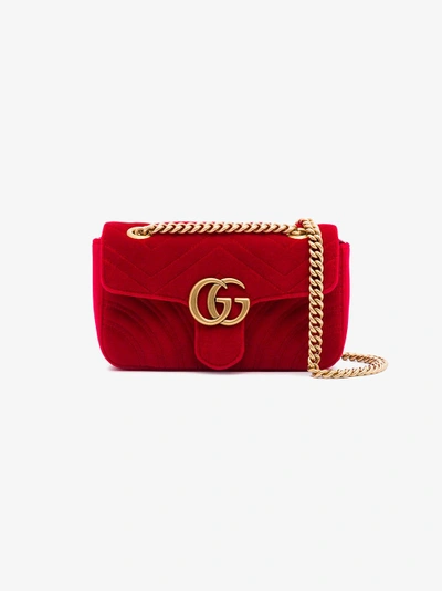 Shop Gucci Gg Marmont Mini-tasche In Red