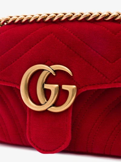 Shop Gucci Gg Marmont Mini-tasche In Red