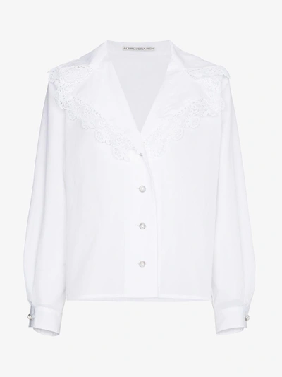Shop Alessandra Rich Antonia Cotton Blouse In White