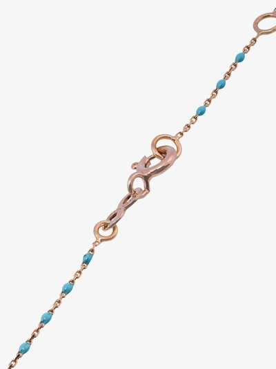 Shop Gigi Clozeau 18k Rose Gold Beaded Diamond Necklace In Blue