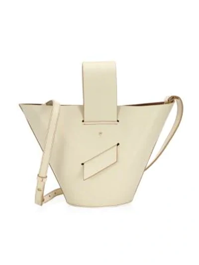 Shop Carolina Santo Domingo Women's Amphora Leather Bucket Bag In Off White