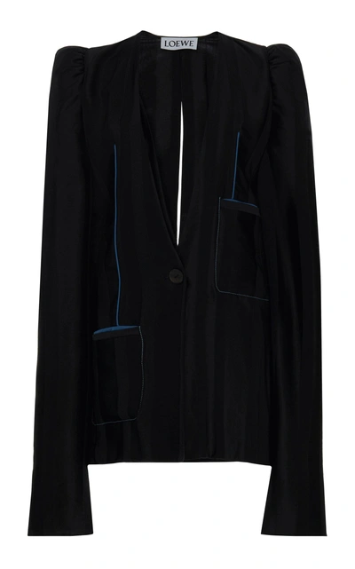 Shop Loewe Cape Sleeve Jacket In Black