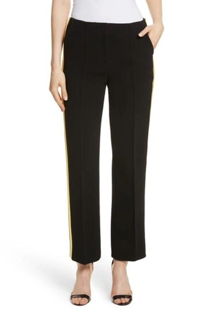 Shop Diane Von Furstenberg Ribbon Stripe Wide Leg Pants In Black