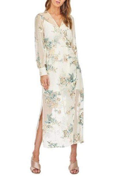 Shop Astr Riley Wrap Midi Dress In Cream/blush Floral