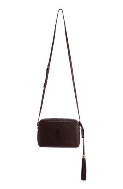 Shop Saint Laurent Small Mono Leather Camera Bag - Black In Tulip
