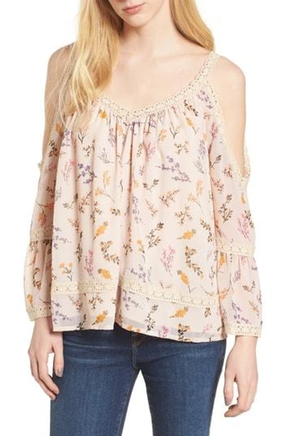 Shop Rebecca Minkoff Deneuve Cold Shoulder Top In Cream Multi