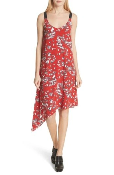 Shop Rag & Bone Zac Asymmetrical Silk Dress In Red Garden Floral