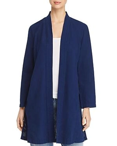 Shop Eileen Fisher Open-front Kimono Jacket - 100% Exclusive In Indigo