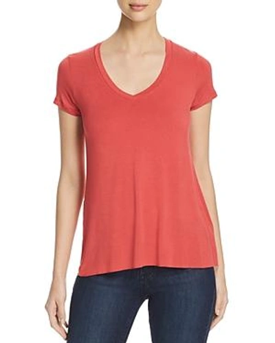 Shop Majestic Short Sleeve V-neck Tee In Cardinal Red