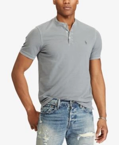 Shop Polo Ralph Lauren Men's Featherweight Mesh Henley T-shirt In Perfect Grey