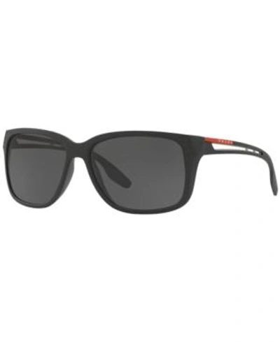Shop Prada Sunglasses, Ps 03ts In Matte Black/grey