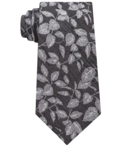 Shop Calvin Klein Men's Indigo Wild Vine Tie In Black