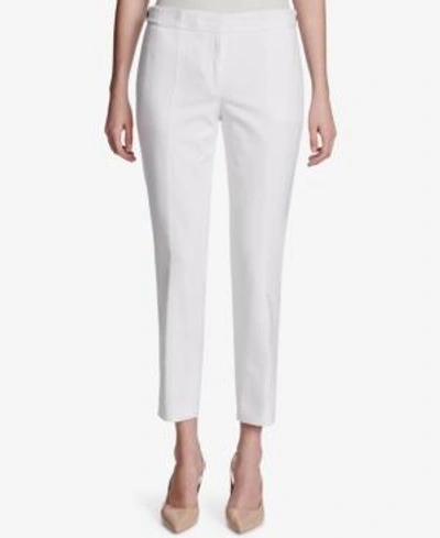 Shop Calvin Klein Straight-leg Ankle Pants, Regular & Petite In White