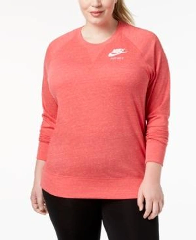 Shop Nike Plus Size Sportswear Gym Vintage Top In Tropical Pink/sail