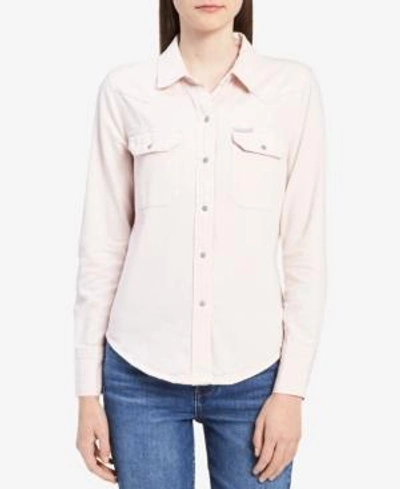 Shop Calvin Klein Jeans Est.1978 Cotton Western Shirt In Crystal Pink