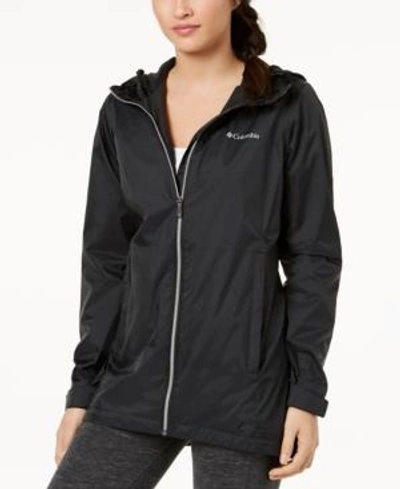 Shop Columbia Switchback Long Lined Rain Jacket In Black