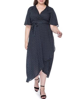 polka dot wrap dress plus size
